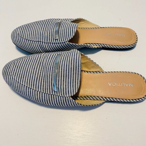 NAUTICA Blue Stripe Mule Shoes - Picture 3 of 6